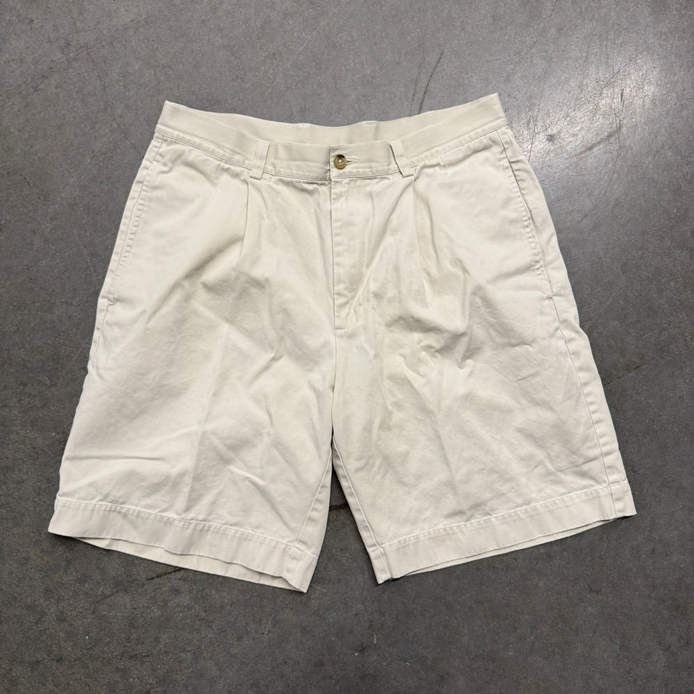 Callaway Golf Sport Mens 34 Khaki Tan Pleated Cotton Twill Shorts Casual